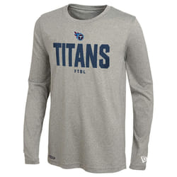 New Era NFL Men's Grids Dri-Tek Cool Grey Long Sleeve T-Shirt  Adult Football Tagless T-Shirt  Tennessee Titans  Large