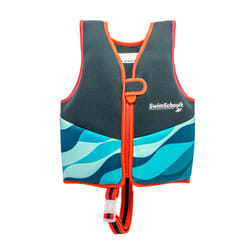 New SWIMSCHOOL Neoprene Premium Swim Trainer Vest - Medium/Large Up to 50 Lbs. - Easy On & Off Kids Swim Vest and Adjustable Safety Strap - Blue/Black