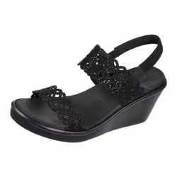 Skechers Cali Women's womens Rumble on - Sassy Dayz Wedge Sandal  Black/Black  7 US
