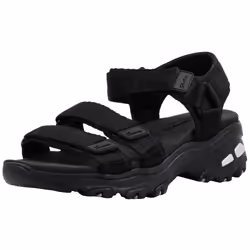 Skechers Womens DLitesFresh Catch BlackBlack Wedge Sandal 10 M US