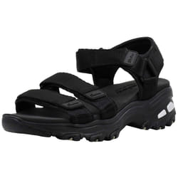 Skechers Womens DLitesFresh Catch BlackBlack Wedge Sandal 10 M US