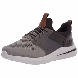 Skechers USA Mens Mens DELSON 30 Knitted Bungee Lace Slip On grayBlac