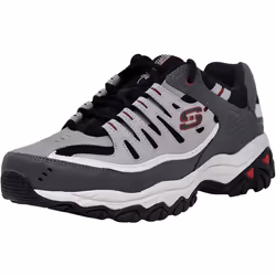 Skechers Men's Afterburn Lace-up Sneaker Charcoal/Red 11 XW US