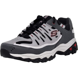Skechers Men's Afterburn Lace-up Sneaker Charcoal/Red 11 XW US