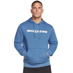 Skechers Mens Heritage II Pullover Kangaroo Pocket Comfort Fit Hoody - M, Blue