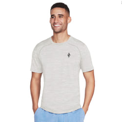 Skechers Mens On The Road Heathered Jersey Technical Crew Neck T-Shirt - M, Alloy/White
