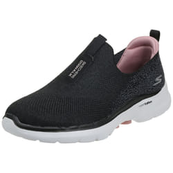Skechers womens Go Walk 6 - Glimmering Sneaker  Black/Pink  8 US