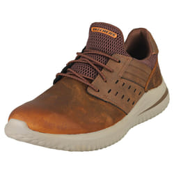 Skechers Delson 3.0 Ezra Mens Casual Trainers in Dark Brown - Size 10 UK