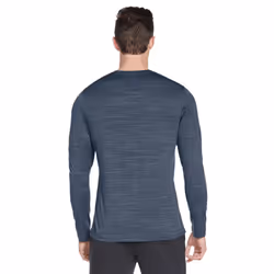 Skechers Mens On The Road Long Sleeve Crew Neck Performance T-Shirt - XL, Smoke Blue/Blue Iris
