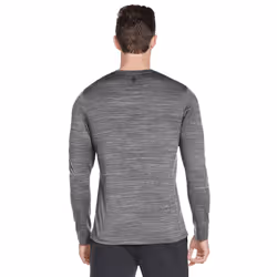 Skechers Mens On The Road Long Sleeve Crew Neck Performance T-Shirt - XL, Alloy/Bold Black