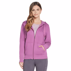 Skechers Womens Diamond Crown Kangaroo Pocket Drawcord Full Zip Hoody - M, Hyacinth Violet