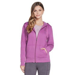 Skechers Womens Diamond Crown Kangaroo Pocket Drawcord Full Zip Hoody - M, Hyacinth Violet