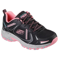 Skechers Womens 2021 Hillcrest Vast Adventure Memory Foam Leather Trainers - UK 3, Black Leather/Hot Pink