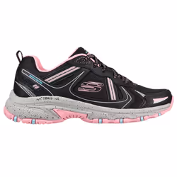 Skechers Womens 2021 Hillcrest Vast Adventure Memory Foam Leather Trainers - UK 3, Black Leather/Hot Pink