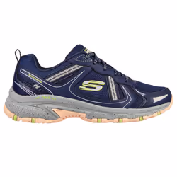 Skechers Womens 2021 Hillcrest Vast Adventure Memory Foam Leather Trainers - UK 3, Navy Leather/Grey