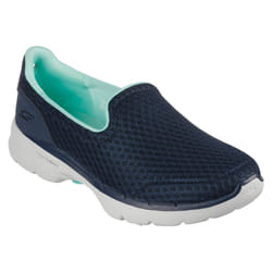 Skechers Womens Go Walk 6 Big Splash Hyper Pillar Lightweight Trainers - UK 5, Navy/Turquoise