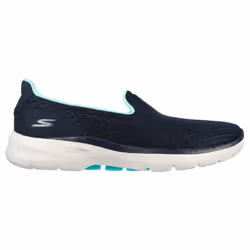Skechers Womens Go Walk 6 Big Splash Hyper Pillar Lightweight Trainers - UK 5, Navy/Turquoise