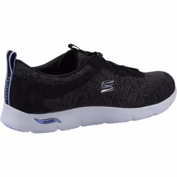 ) Skechers Arch Fit Refine Polyester Women's Black/White Trainers - Black, 3 (Adults'