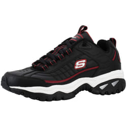 Skechers Men's Energy Afterburn Lace-Up Black/Silver/Red Sneaker 10 M US