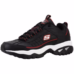 Skechers Men's Energy Afterburn Lace-Up Black/Silver/Red Sneaker 13 M US