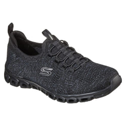 ) Skechers Glide Step Textile Women's Black Trainers - Black, 6 (Adults'
