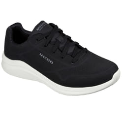 ) Skechers Ultra Flex 2.0 Vicinity Synthetic Men's Black/White Trainers - Black, 10 (Adults'