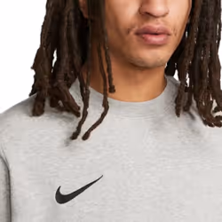 Nike CW6902 Mens Fleece Sweatshirt Pullover Top - Grey, L