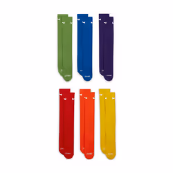 Nike 6 Pack Sports Dri-Fit Moisture Wicking Athletic Crew Socks Red Ye