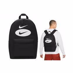 Nike Heritage Backpack Sports Laptop 25L Adjustable Shoulder Straps - Black