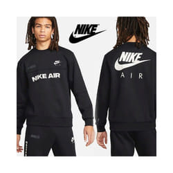 Nike Air Mens Black Crewneck Sweatshirt Tracksuit - Large