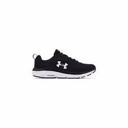 Under Armour Mens Charged Assert 9 Running Shoe  Black/White  10 X-Wide US