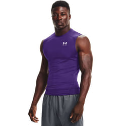 Under Armour Men's Armour HeatGear Compression Sleeveless T-Shirt  Purple (500)/White  Large