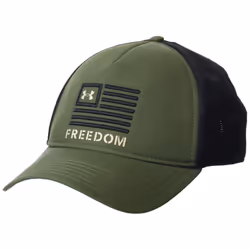 Under Armour Men's Freedom Trucker Hat , (391) Marine OD Green / Black / Desert Sand, One Size Fits All