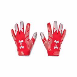 Under Armour Men's F8 Football Gloves   (600) / Red / Metallic Silver   Medium