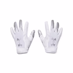 Under Armour Men's F8 Football Gloves (100) / White / Metallic Silver Medium