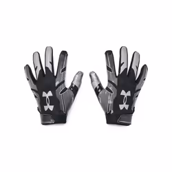 Under Armour Men's F8 Football Gloves , (001) / Black / Metallic Silver , Large