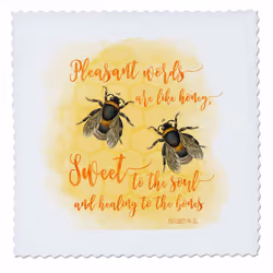 3dRose 6x6 inch Quilt Square  Bees Bible Quote