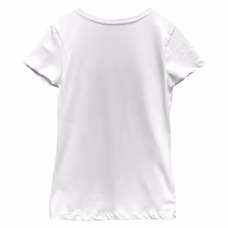 Disney Lilo & Stitch Cute and Fluffy Girl's Solid Crew Tee  White  X-S