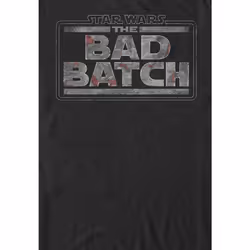 Star Wars Men's Clone Wars: Bad Batch Title Logo T-Shirt  Black  XX-La
