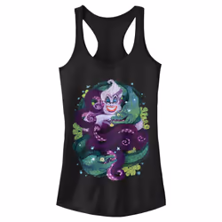 Disney Women's Villains Starry SEAS Junior's Racerback Tank Top Black
