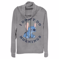 Disney womens Lilo & Stitch Stitch Mornings Women's Long Sleeve Cowl N