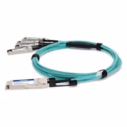 AddOn Networks AOC-QSFP-4SFP-10G-4-5M-AO InfiniBand/fibre optic cable 4.5 m QSFP+ 4xSFP+ Aqua colour, Silver