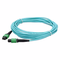 AddOn Networks 5m Angled MPO (Female) to Angled MPO (Female) 12-strand Aqua Polarity-B OM4 LSZH Patch Cable, 5 m, LOMM, OM4, ...