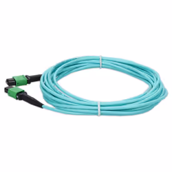 AddOn Networks 5m Angled MPO (Female) to Angled MPO (Female) 12-strand Aqua Polarity-B OM4 LSZH Patch Cable