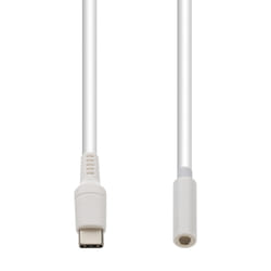 AddOn Networks 8in USB C (Male) to 3.5mm Audio Headphone Jack Adapter (Female) Cable White