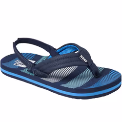 Reef Children Kids Little Ahi Summer Beach Pool Sandals Thongs Flip Flops - 6K UK, Deep Sea Stripes