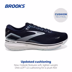 Brooks Women's Ghost 15 Neutral Running Shoe - Peacoat/Pearl/Salt Air - 5 Wide