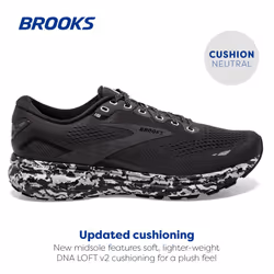 Brooks Men's Ghost 15 Neutral Running Shoe - Ebony/Black/Oyster - 9 Medium