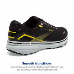 Brooks Men's Ghost 15 Neutral Running Shoe - Black/Ballad Blue/Sulphur - 8.5 Medium
