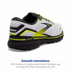 Brooks Men's Ghost 15 Neutral Running Shoe - White/Ebony/Nightlife - 8 Medium